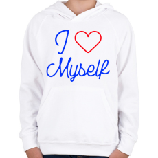PRINTFASHION I love myself 2 - Gyerek kapucnis pulóver - Fehér