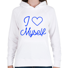 PRINTFASHION I love myself - Női kapucnis pulóver - Fehér női pulóver, kardigán