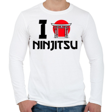 PRINTFASHION I love Ninjitsu - Férfi hosszú ujjú póló - Fehér