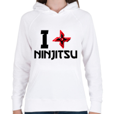 PRINTFASHION I love Ninjutsu - Női kapucnis pulóver - Fehér női pulóver, kardigán