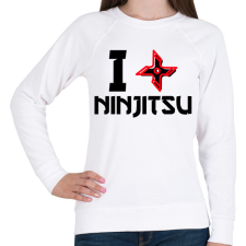 PRINTFASHION I love Ninjutsu - Női pulóver - Fehér női pulóver, kardigán