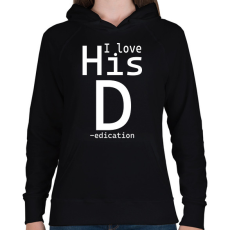 PRINTFASHION I love - női - Női kapucnis pulóver - Fekete