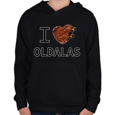 PRINTFASHION I love Oldalas - Gyerek kapucnis pulóver - Fekete gyerek pulóver, kardigán