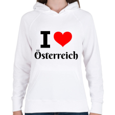 PRINTFASHION I love Österreich - Női kapucnis pulóver - Fehér női pulóver, kardigán