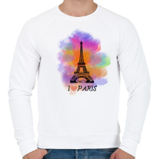 PRINTFASHION i love paris - Férfi pulóver - Fehér férfi pulóver, kardigán