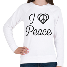 PRINTFASHION I love peace - Női pulóver - Fehér