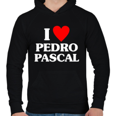 PRINTFASHION I Love Pedro Pascal - Férfi kapucnis pulóver - Fekete
