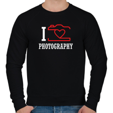 PRINTFASHION I love photography (white) - Férfi pulóver - Fekete férfi pulóver, kardigán