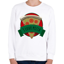 PRINTFASHION I love Pizza - Gyerek pulóver - Fehér gyerek pulóver, kardigán