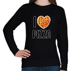 PRINTFASHION I love pizza - Női pulóver - Fekete