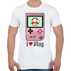 PRINTFASHION I Love Play - Férfi póló - Fehér