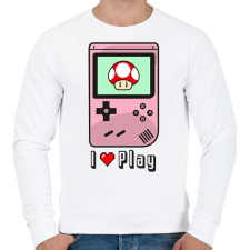 PRINTFASHION I Love Play - Férfi pulóver - Fehér férfi pulóver, kardigán