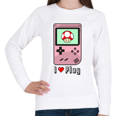 PRINTFASHION I Love Play - Női pulóver - Fehér