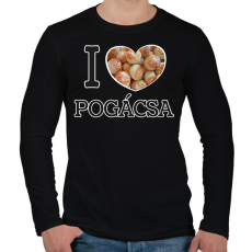 PRINTFASHION I love Pogácsa - Férfi hosszú ujjú póló - Fekete