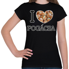 PRINTFASHION I love Pogácsa - Női póló - Fekete