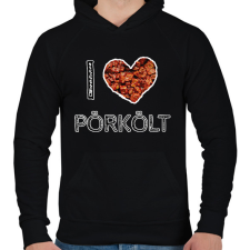 PRINTFASHION I love pörkölt - Férfi kapucnis pulóver - Fekete női pulóver, kardigán