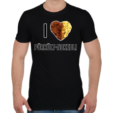 PRINTFASHION I love Pörkölt-Nokedli - Férfi póló - Fekete
