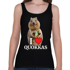 PRINTFASHION I love quakkas! - Női atléta - Fekete női trikó