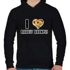PRINTFASHION I Love Rakott Krumpli - Férfi kapucnis pulóver - Fekete férfi pulóver, kardigán