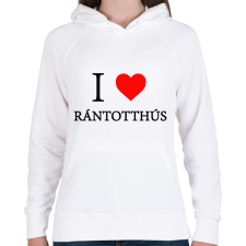 PRINTFASHION I love rántotthusi - Női kapucnis pulóver - Fehér női pulóver, kardigán