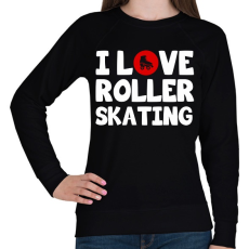 PRINTFASHION I love roller skating - Női pulóver - Fekete
