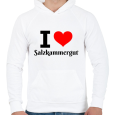 PRINTFASHION I love Salzkammergut - Férfi kapucnis pulóver - Fehér