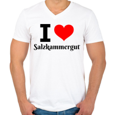 PRINTFASHION I love Salzkammergut - Férfi V-nyakú póló - Fehér férfi póló