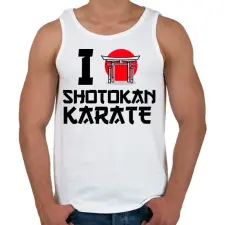 PRINTFASHION I love Shotokan Karate - Férfi atléta - Fehér atléta, trikó