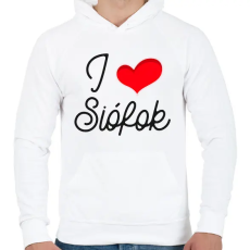 PRINTFASHION I love Siófok 2 - Férfi kapucnis pulóver - Fehér