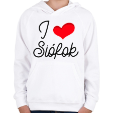 PRINTFASHION I love Siófok 2 - Gyerek kapucnis pulóver - Fehér gyerek pulóver, kardigán