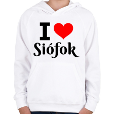 PRINTFASHION I love Siófok - Gyerek kapucnis pulóver - Fehér gyerek pulóver, kardigán