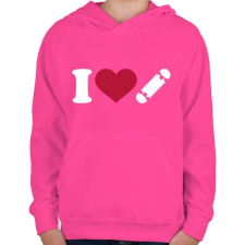PRINTFASHION I love skate - Gyerek kapucnis pulóver - Fukszia gyerek pulóver, kardigán