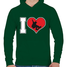 PRINTFASHION I love skatein - Férfi kapucnis pulóver - Sötétzöld