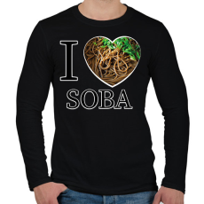 PRINTFASHION I love Soba - Férfi hosszú ujjú póló - Fekete