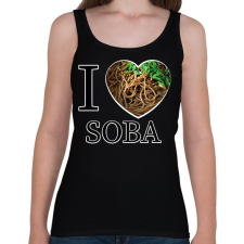 PRINTFASHION I love Soba - Női atléta - Fekete női trikó
