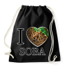 PRINTFASHION I love Soba - Sportzsák, Tornazsák - Fekete