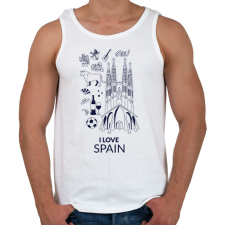 PRINTFASHION I LOVE SPAIN - Férfi atléta - Fehér atléta, trikó