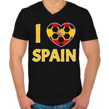 PRINTFASHION I love Spain - Férfi V-nyakú póló - Fekete férfi póló