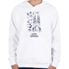 PRINTFASHION I LOVE SPAIN - Gyerek kapucnis pulóver - Fehér