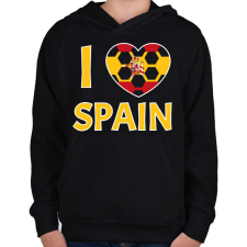 PRINTFASHION I love Spain - Gyerek kapucnis pulóver - Fekete gyerek pulóver, kardigán