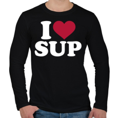 PRINTFASHION I love SUP! - Férfi hosszú ujjú póló - Fekete