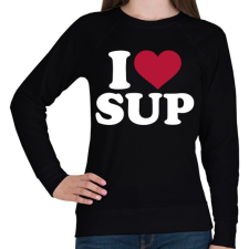 PRINTFASHION I love SUP! - Női pulóver - Fekete női pulóver, kardigán