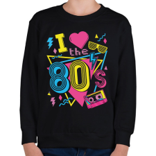 PRINTFASHION I love the 80's - Gyerek pulóver - Fekete gyerek pulóver, kardigán