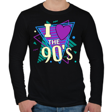 PRINTFASHION I love the 90's - Férfi hosszú ujjú póló - Fekete