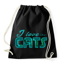PRINTFASHION i love the cats-blue - Sportzsák, Tornazsák - Fekete tornazsák