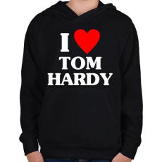 PRINTFASHION I LOVE TOM HARDY - Gyerek kapucnis pulóver - Fekete
