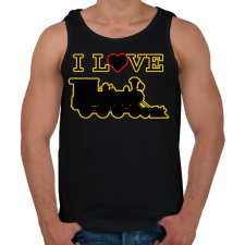 PRINTFASHION I love train - Férfi atléta - Fekete atléta, trikó