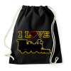 PRINTFASHION I love train - Sportzsák, Tornazsák - Fekete