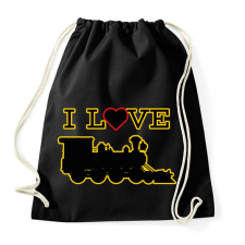 PRINTFASHION I love train - Sportzsák, Tornazsák - Fekete tornazsák