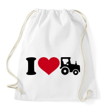 PRINTFASHION I love traktor - Sportzsák, Tornazsák - Fehér tornazsák